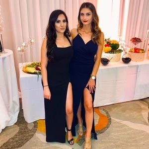 Windsor floor length navy dress